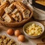 Recettes avec pain rassis anti-gaspi : pain, lait, œufs, pudding