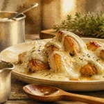 Sauce accompagnement pour poulet : sauce blanche onctueuse sur poulet rôti