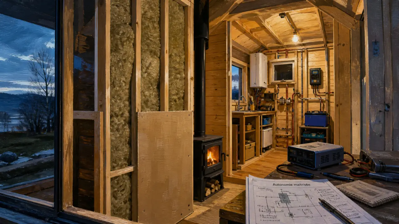 Tiny house autonome : autonomie partielle ou complète, aménagement électrique et poêle à bois