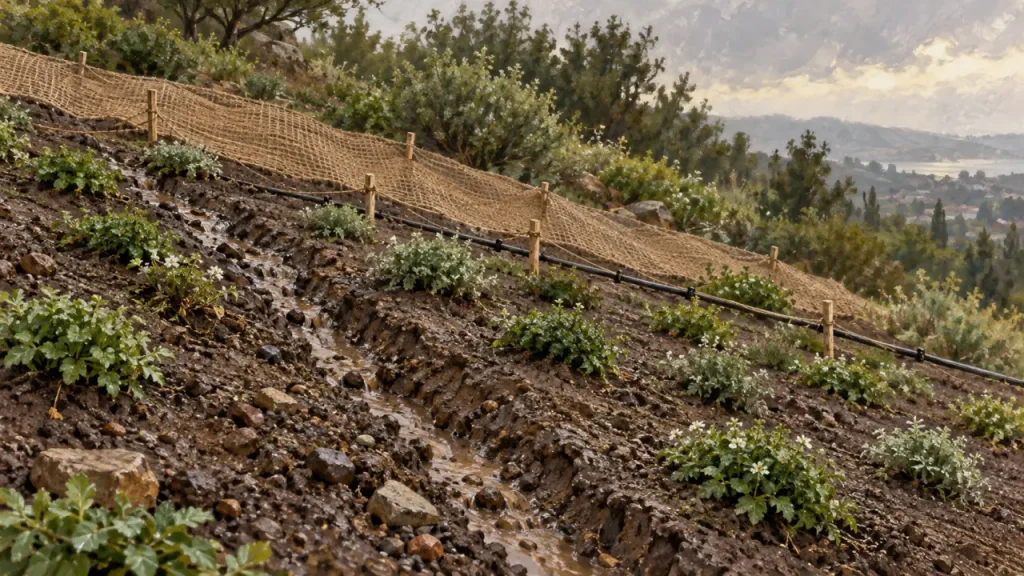 Aménager un talus sans perdre sa terre : plantes, eau et solutions de stabilisation