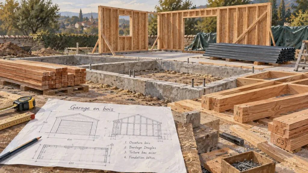 Construction d&rsquo;un garage en bois : étapes, budgets et erreurs de fondations à éviter