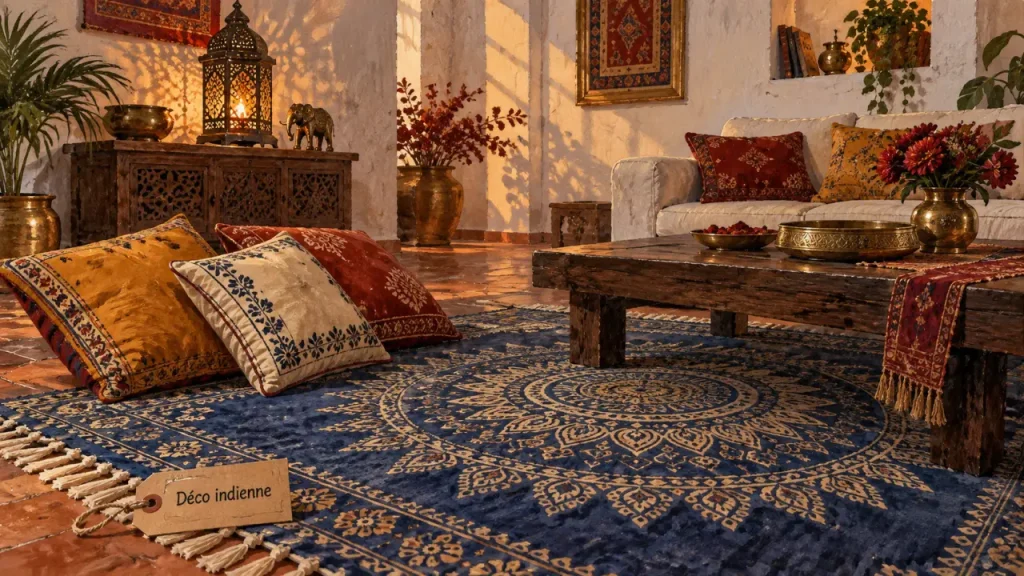 La déco indienne réchauffe un intérieur neutre sans l’alourdir