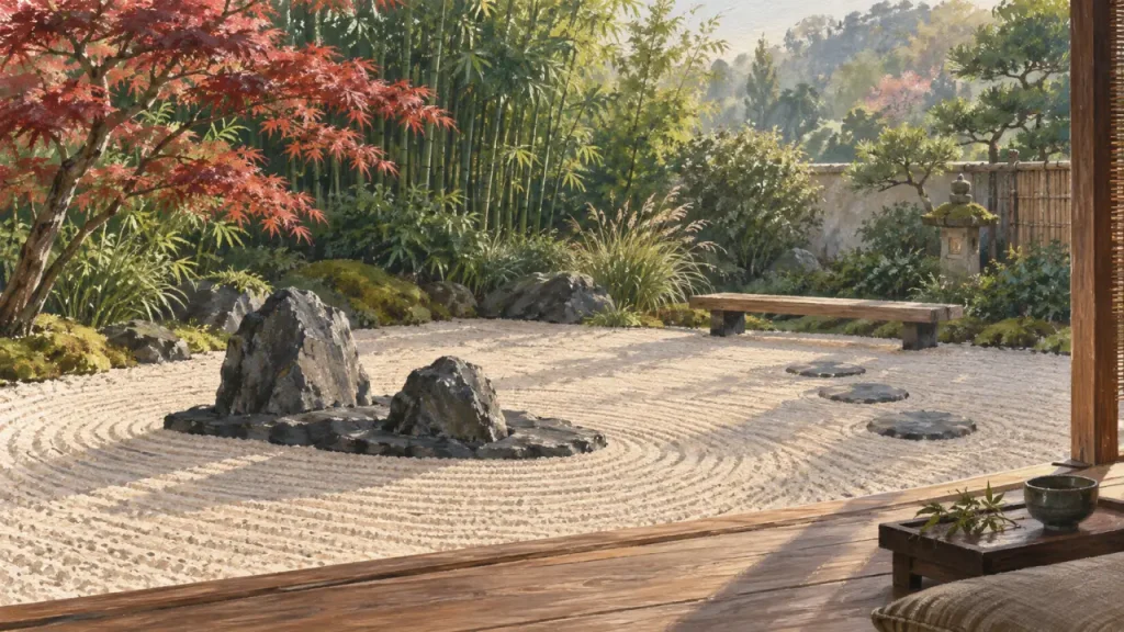Décoration de jardin zen : comment équilibrer minéral, végétal et lumière ?