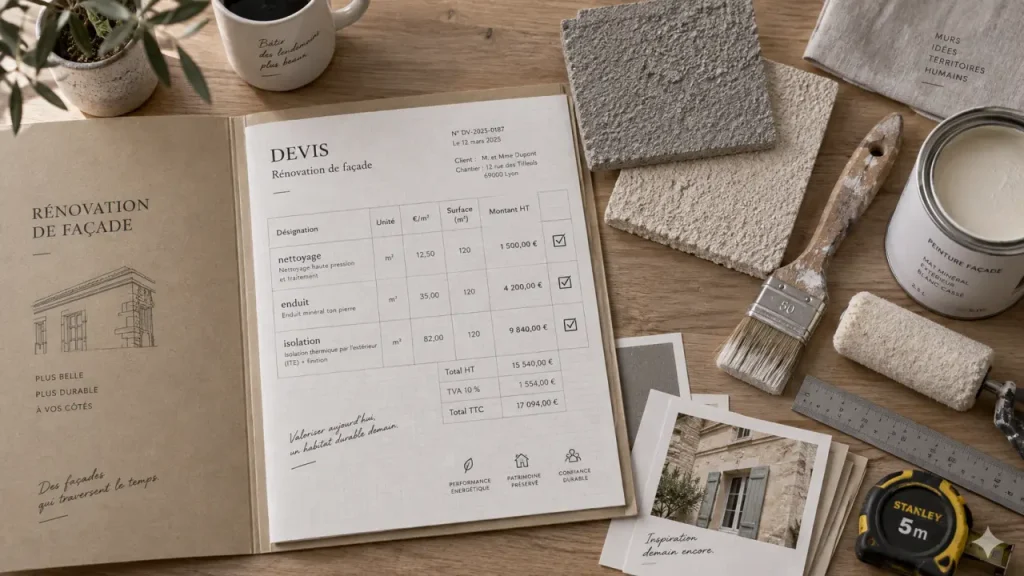 Devis de ravalement de façade : le support peut faire varier le prix de 40 à 160 €/m²