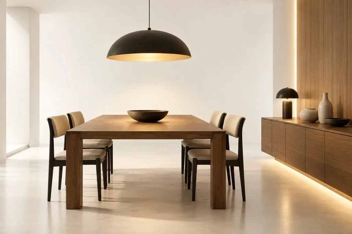 Éclairage en couches pour la décoration d’une salle à manger