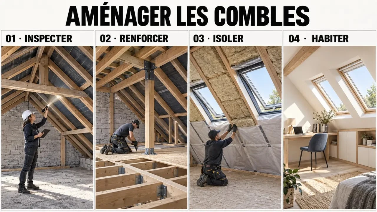 Aménager ses combles : étapes de la vérification de la structure aux finitions d’une pièce de vie