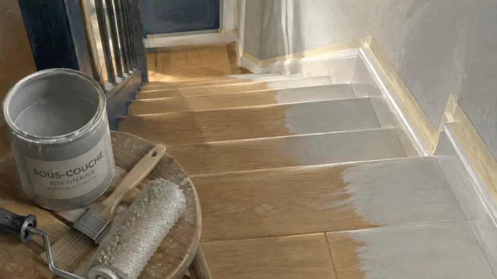 Peindre un escalier bois sans écaillage ni traces : la méthode durable