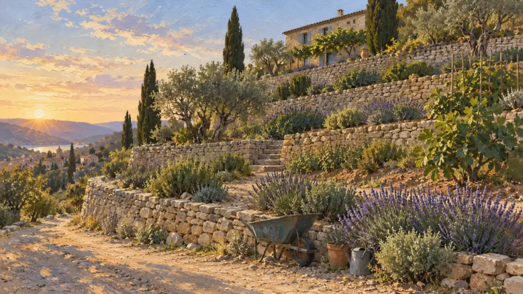 Jardin en restanques : transformer une pente en terrasses stables et cultivables