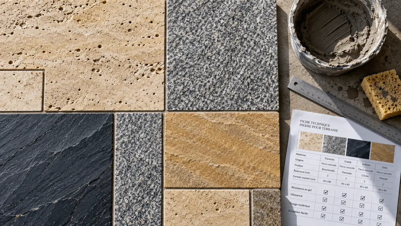 Pierre pour terrasse extérieure : bon choix gel et finition
