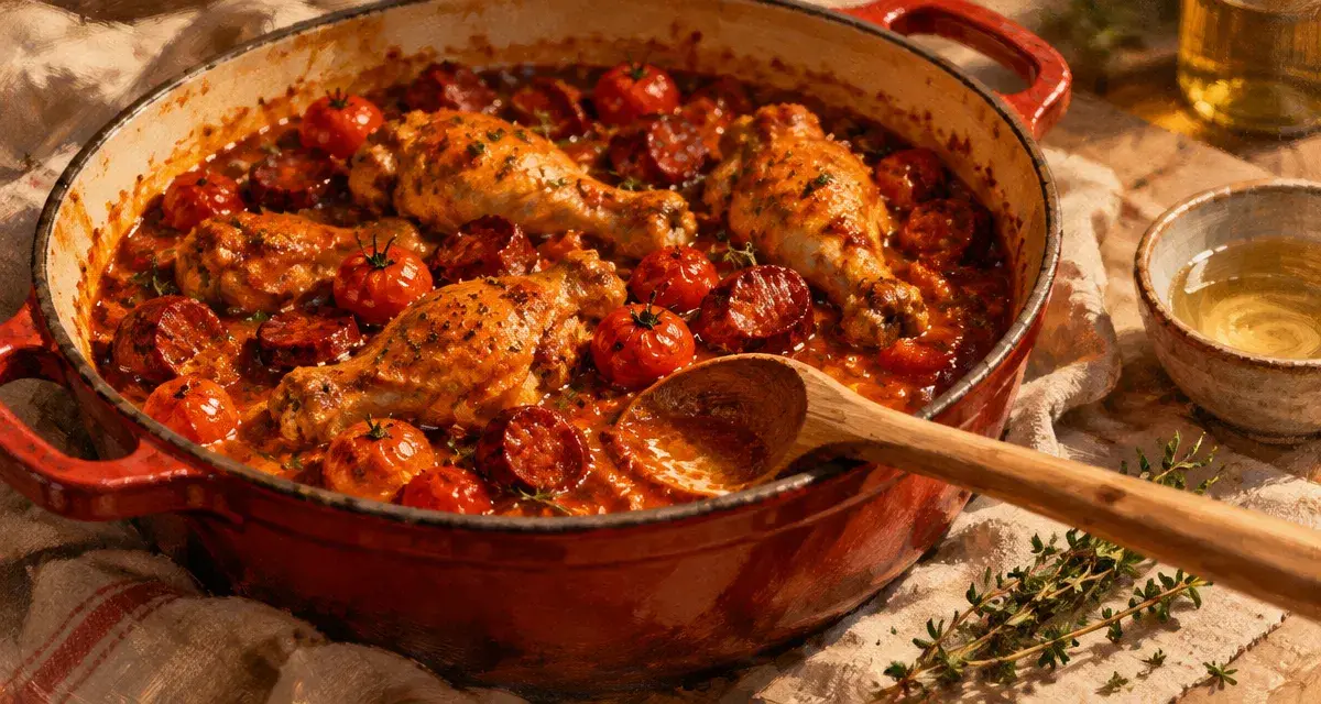 Plats mijotés poulet en cocotte, poulet moelleux au four