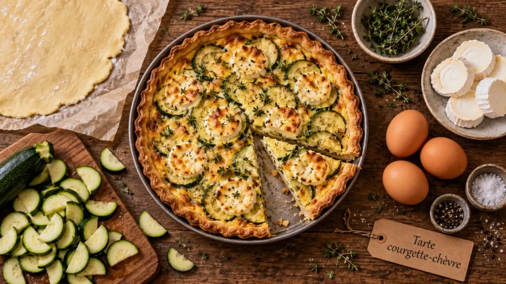 Recettes faciles de tartes salées : une base courgette-chèvre et six garnitures pour varier